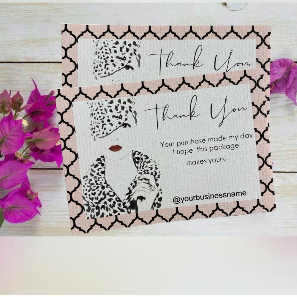 Thank You For Your Purchase Feminine Card / Thank You Packaging Card